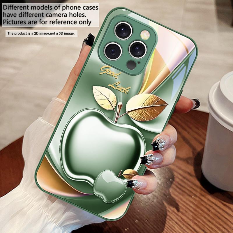 Apple Золотые листья для iPhone 16 E 15 14 13 Plus 12 mini 11 Pro Max XR Xs Max 16E X 7 8 6 6S 2022 Чехол для телефона из закаленного стекла