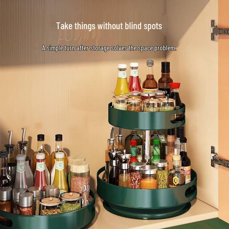 360° Rotating 3-Tier Kitchen Spice Organizer