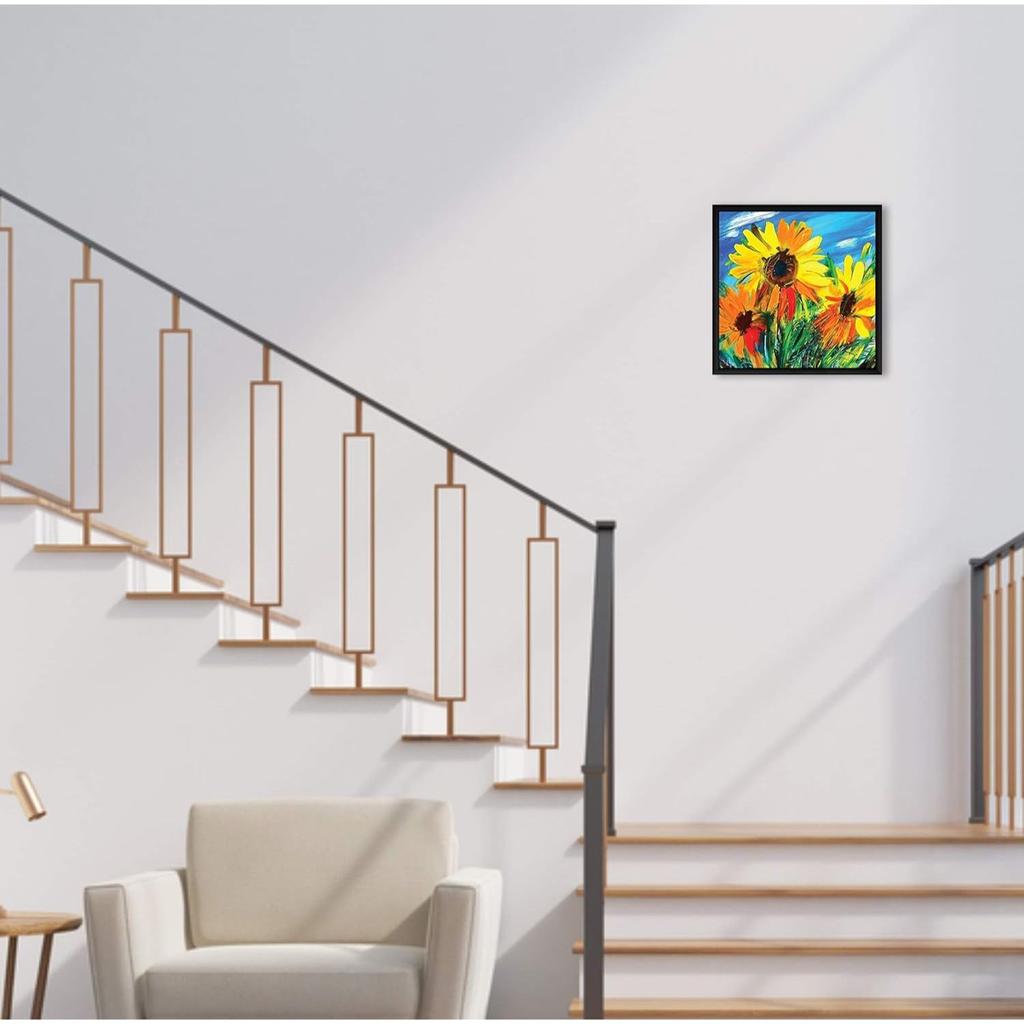 Картина на стену «Подсолнух», многоцветная, цветочная, 13X13 дюймов, набор из 1 шт.
