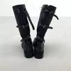 Cowhide Version~ Korean Niche Round Head Thick Heel Belt Buckle Two Wear Versatile Medium and High Boots Knight Boots Long Boots Women's Boots
