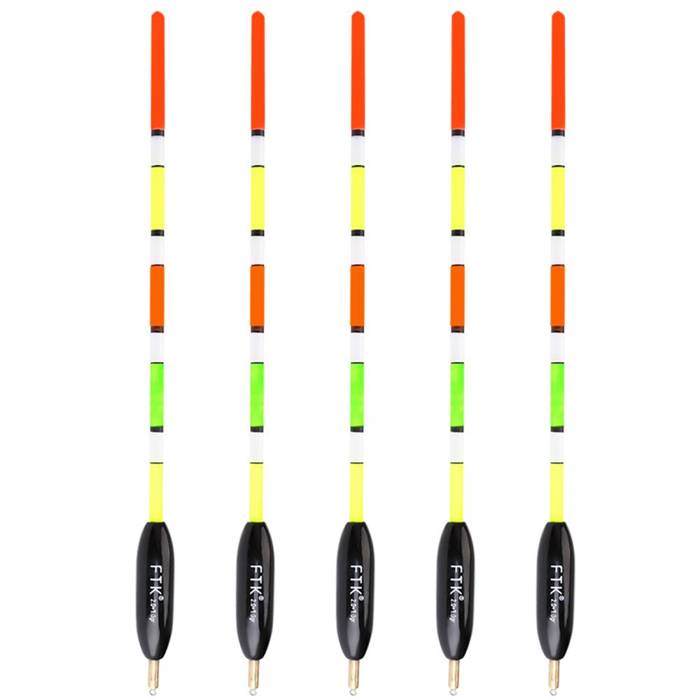 FTK 5 шт. аксессуаров для рыболовных снастей на открытом воздухе для поплавка со свинцовой рубашкой из дерева, большой плавучестью и утолщенным хвостом