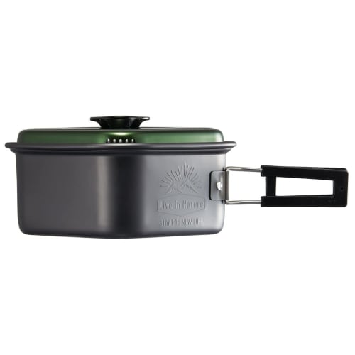 Skater Aluminum Ramen Cooker, Square Saucepan, 1.2L, Green, Perfect for Outdoor Camping, From That Land, ANC1-A