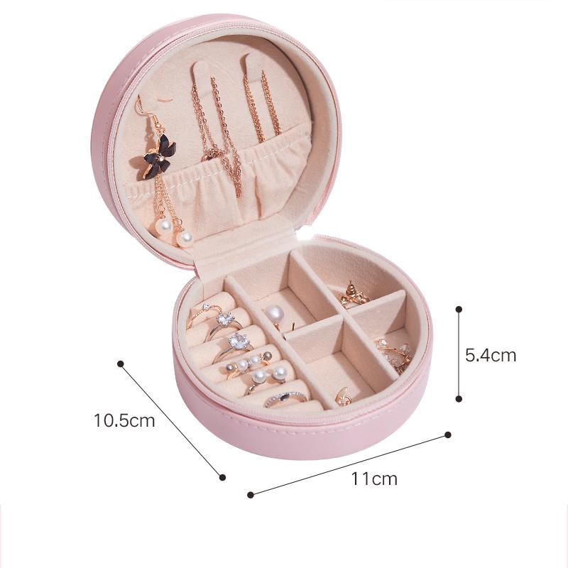 Изысканная кожаная шкатулка для украшений, дорожная портативная шкатулка для ожерелий и колец, розовый многофункциональный органайзер для женщин, упаковка