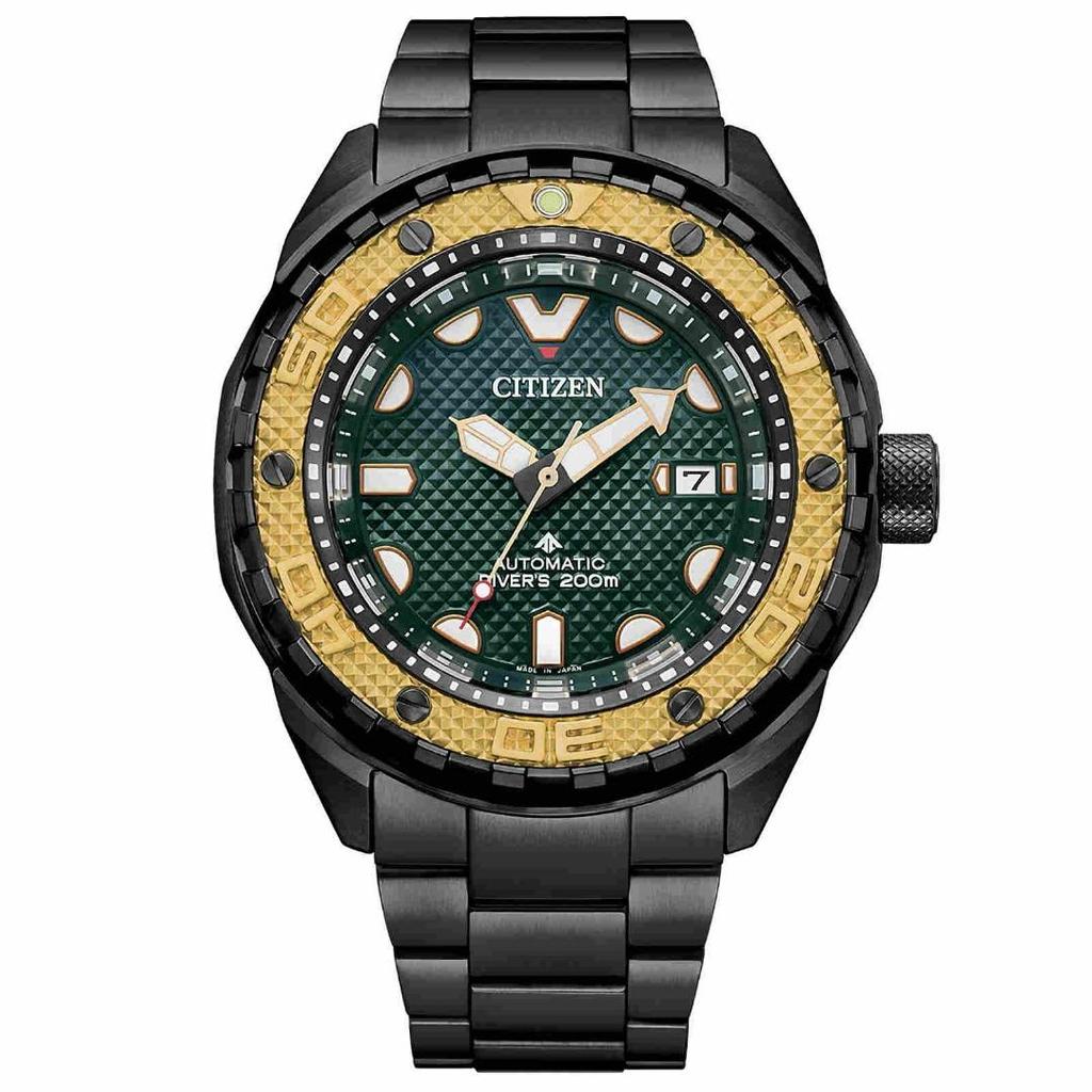 Citizen PROMASTER механические зеленые часы Anaconda Super Titanium NB6008-82X