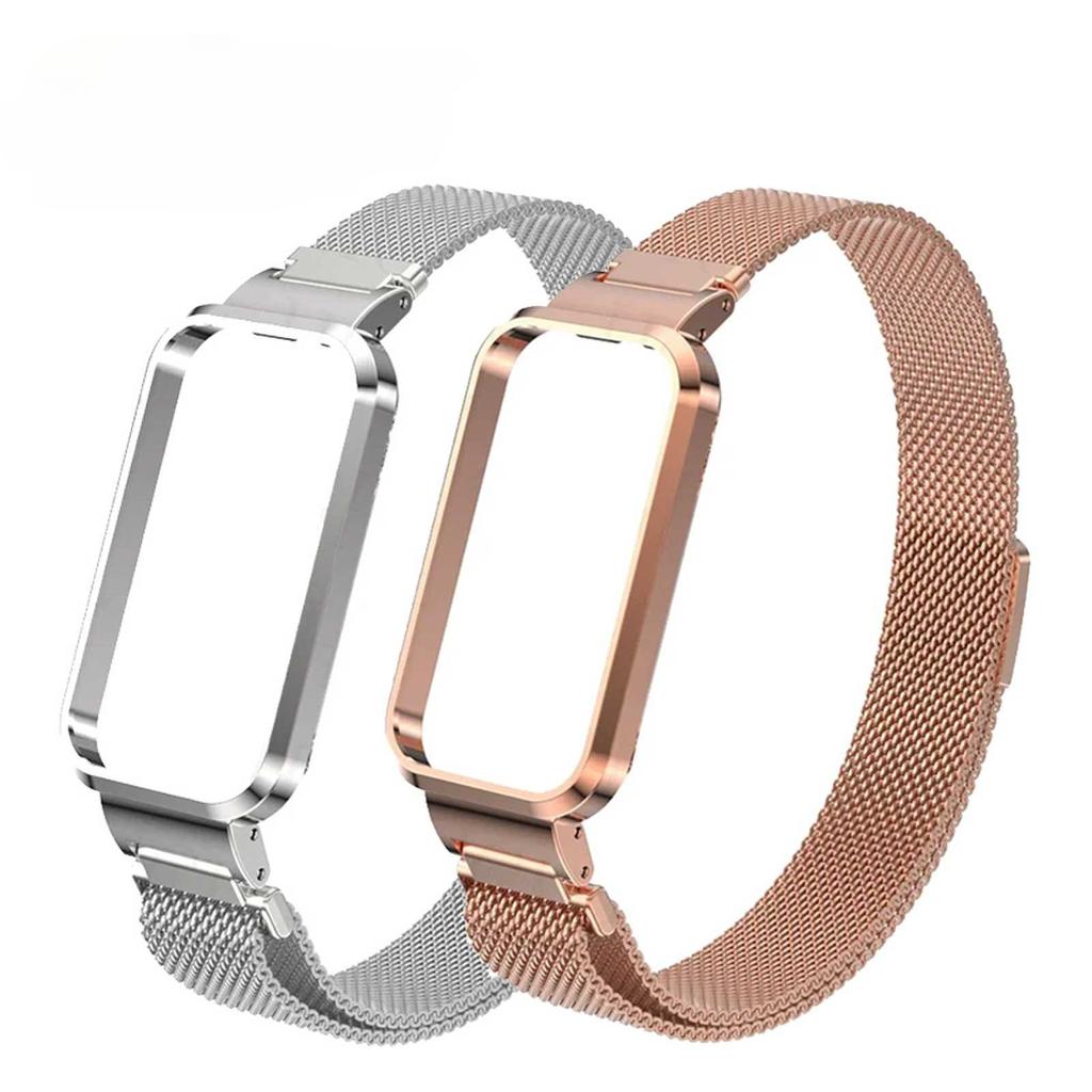 Magnetic Loop Strap For Xiaomi Smart Band 8 Active Watchband Case Protector Luxury Metal Wristband For Mi Band 8 Active Bracelet