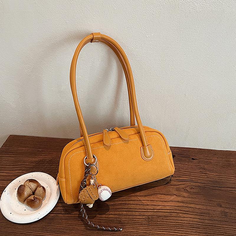 Новая замшевая сумка через плечо для женщин, многокарманная сумка под мышкой, сумка-саквояж из искусственной замши однотонного цвета на молнии для работы, шоппинга KTY