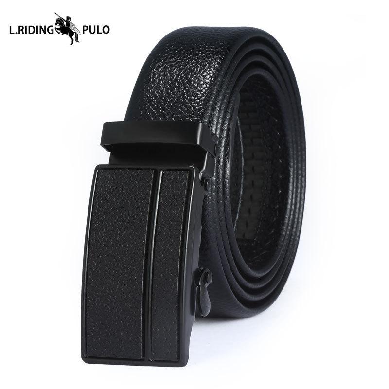 Мужской кожаный ремень с автоматической пряжкой, деловой ремень в корейском стиле, креативный, для досуга, универсальный, износостойкий, подарочный ремень