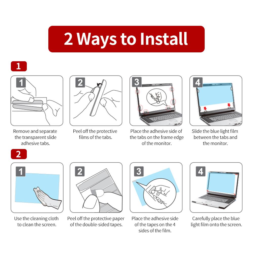 Защитная пленка для экрана, блокирующая синий свет, двусторонняя, дополнительная установка, антибликовая пленка для монитора с диагональю 27 дюймов