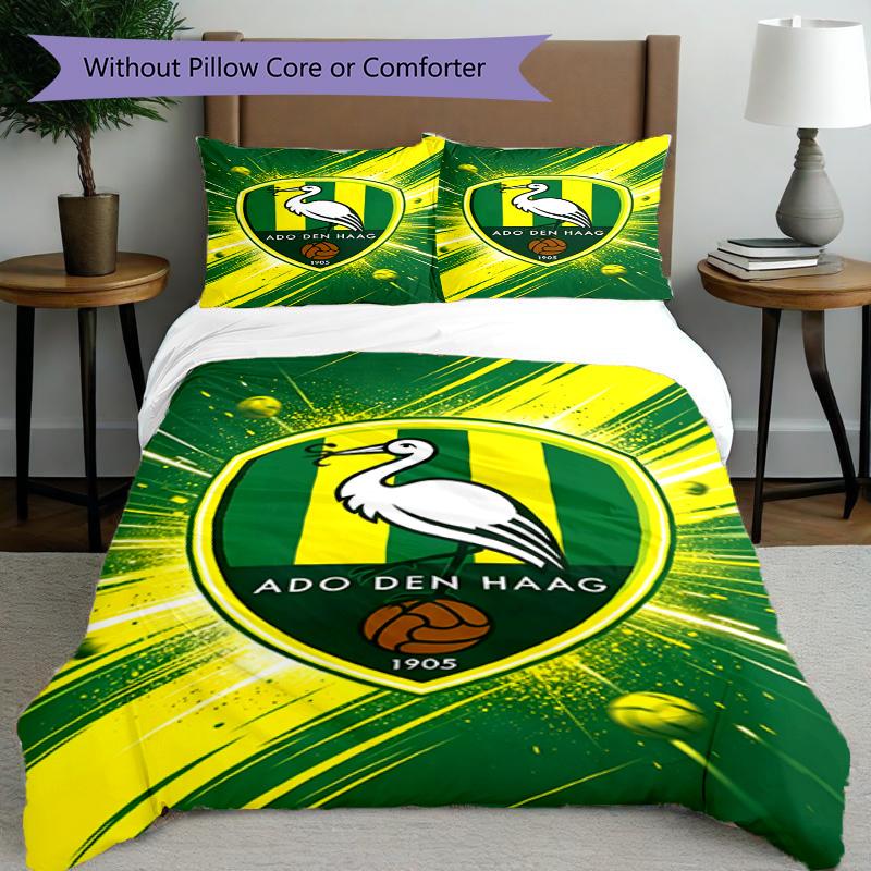 3pcs Duvet Cover Set (1*Duvet Cover + 2*Pillowcase, Without Core), ADO Den Haag Print Bedding Set, Bedroom Decor, All‑Season, Birthday Gift
