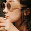 Women's Sunglasses Simple Box Sunscreen UV Sunglasses Retro Plain Sunglasses.