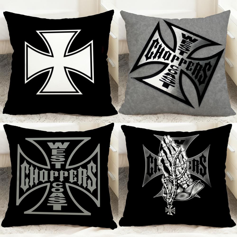W-West Coast C-Choppers Cushion Cover Comfortable Reversible Pillow Cover Ideal for Car Sofa Bedroom & Beyond