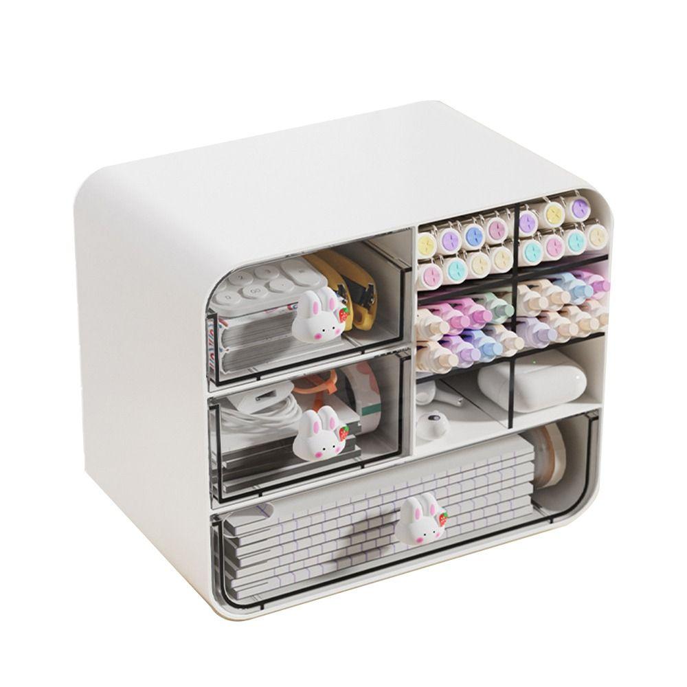 Пластиковый наклонный настольный ящик для хранения, прозрачный, большой емкости, ящики для хранения канцелярских принадлежностей, пылезащитный ящик для хранения кроликов