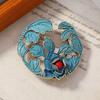 New Chinese Style Oil Drop Imitation Point Green Cloisonne Burnt Blue Brooch Chinese Style Retro Brooch + Child Buckle Pin Button
