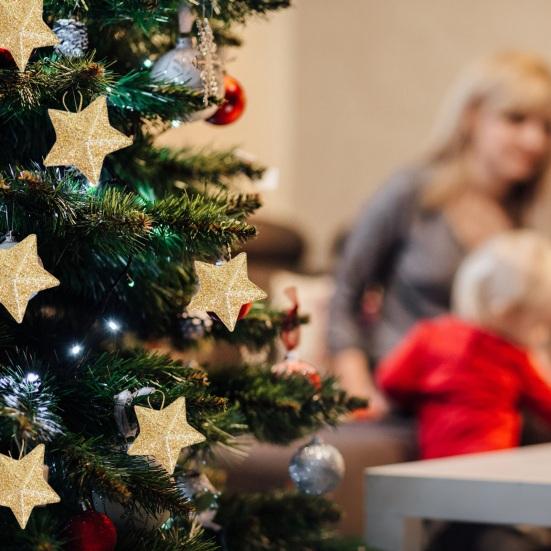 6 шт., рождественские пятиконечные праздничные подвесные украшения со звездой, многоразовый декор, елка, блестящий порошок, звездный орнамент