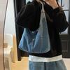 Denim Tote 2025 Spring New Harajuku Solid Color Canvas Retro Shoulder Messenger Bag Capacity Bucket Bag