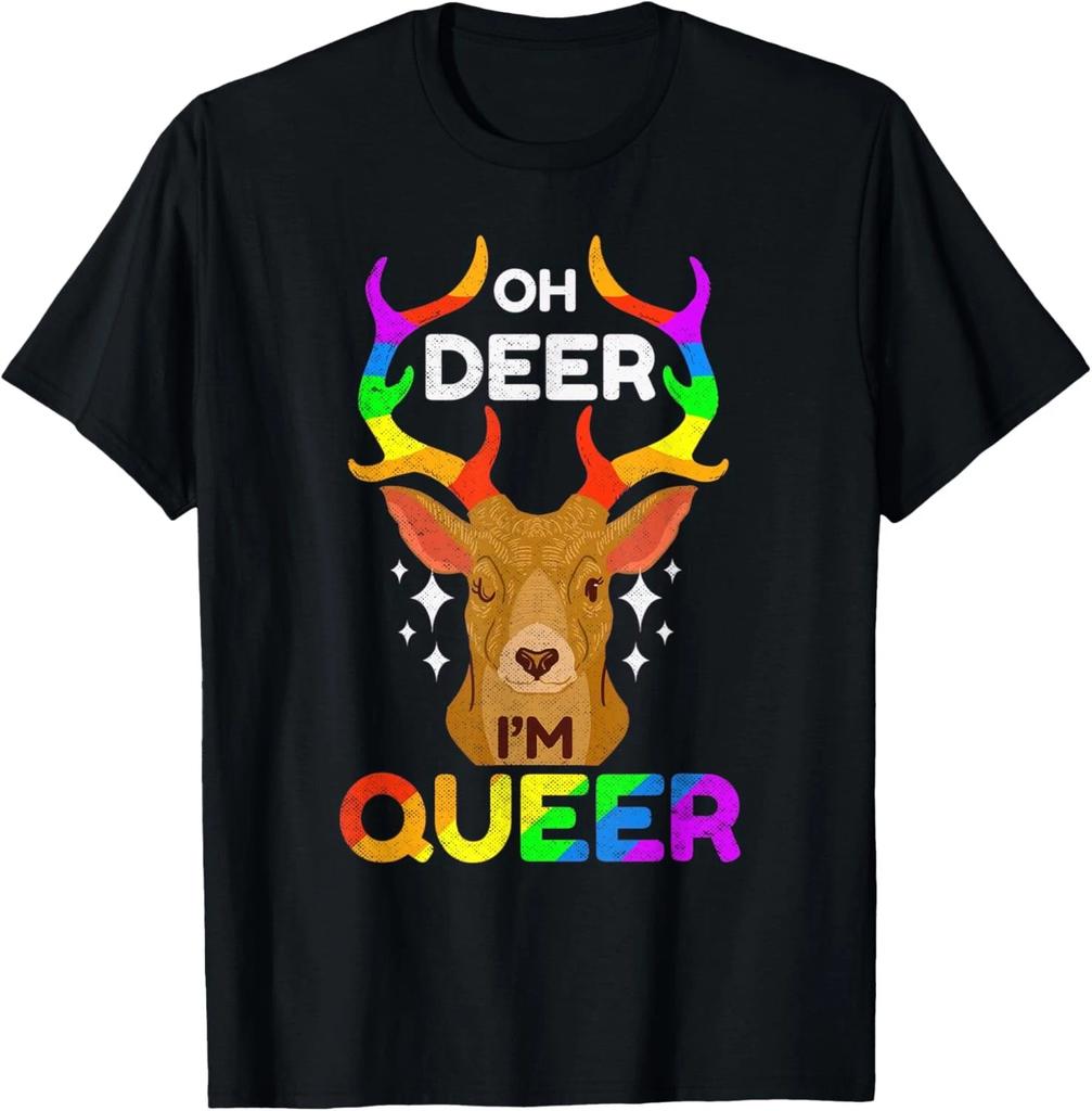 Oh Deer I'm Queer Funny LGBTQ Gay Pride Awareness T-Shirt
