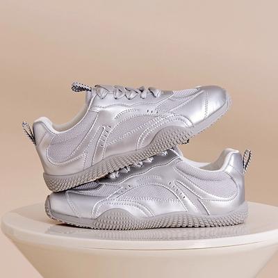 Дышащая сетка немецкие тренировочные туфли женские 2025 лето новая универсальная повседневная спортивная обувь для скейтборда ретро Форрест Гамп белые туфли