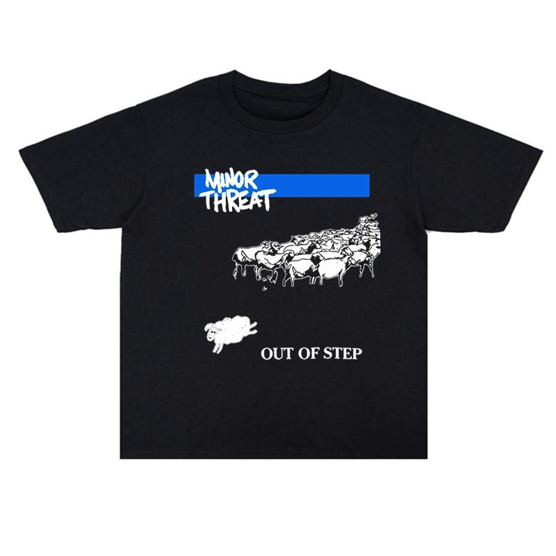 Футболки мужские и женские из хлопка с принтом панк-группы Minor Threat Rock 2025 года, высокое качество, короткий рукав, мужская футболка