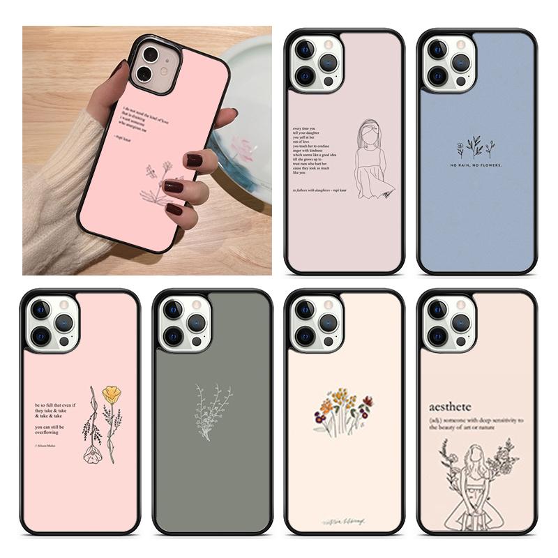 Минималистичная эстетика Цветочный чехол для телефона Для Для iPhone 17 Air 15 Pro MAX 16 Plus 14 12 11 13 coque