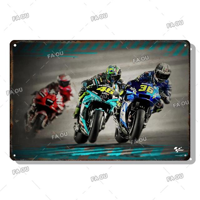 F1 Motorcycle Racing Vintage Metal Poster Racer Athlete Retro Tin Sign Auto Club Wall Art Decoration Plaque Home Decor Aesthetic