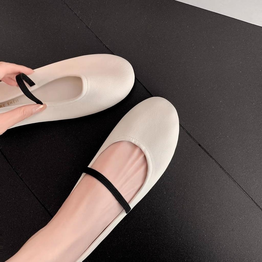 [Shei Su Yinyin] Waxy Jiji~ the Ro * Shallow Mouth Flat Bottom Mary Jane Ballet Single Shoes Women's Grandma Shoes