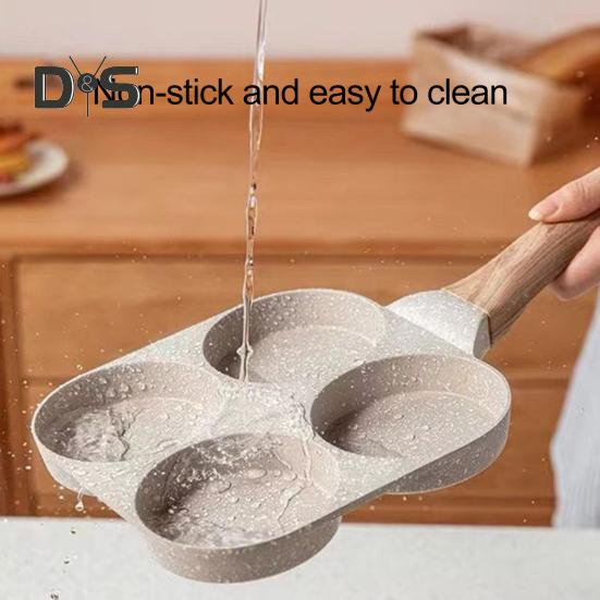 Сковорода с 4 отверстиями, антипригарное покрытие, сковорода для омлета, стейка, утолщенное дно, посуда для приготовления завтрака, сковорода для яиц, бургеров