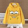 SpongeBobs Cute Hoodies Kids Anime Expression Sweatshirt Children Spring Autumn Pullover Long Sleeves Boys Girls Clothes Gift