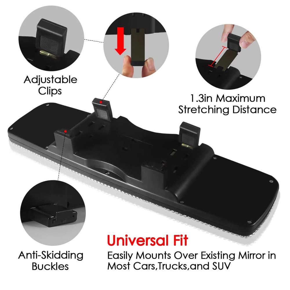 Universal Car Interior HD Rearview Mirror Decor Charm Crystal Bling Diamond Rear View Mirror Ornament Women Auto Accessories