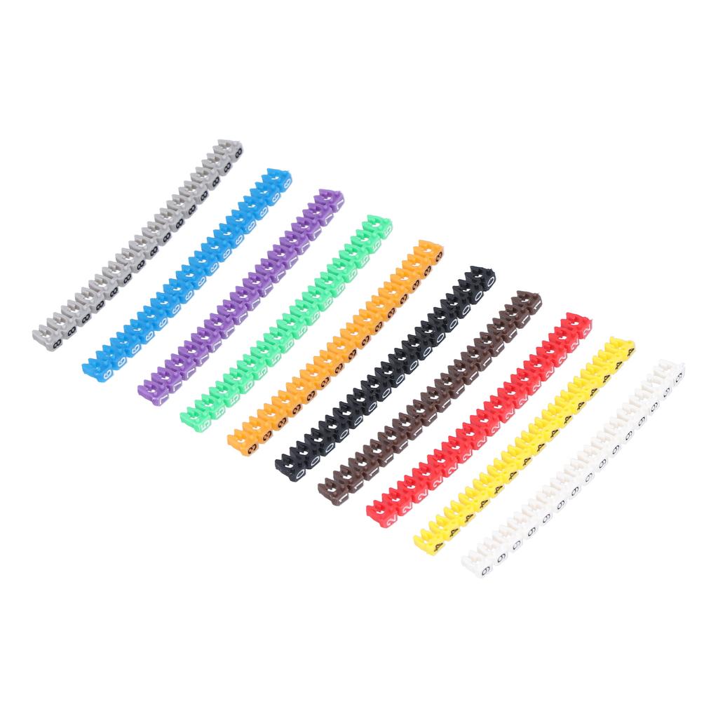 Накидные кабельные маркеры Водонепроницаемая трубка для идентификации кабеля Цветные 0?9 Номерная маркировочная трубка для провода