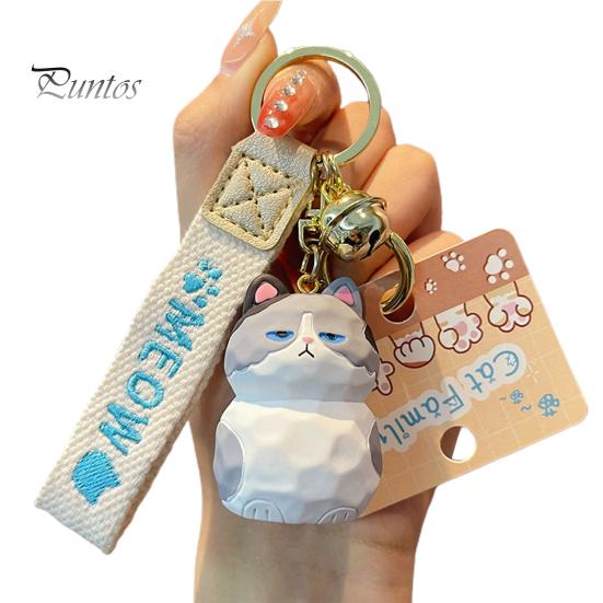 Милый смоляный брелок с котом и колокольчиком, 3D кукла, ремешок с буквами, подарок для женщин и девочек, мультяшное животное, котенок, автомобильный брелок, подвеска, украшение для рюкзака