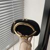New Women's Bag Round Box Hand Grab Dinner Mini Bag Retro Metal Handle Chain Shoulder Messenger Bag