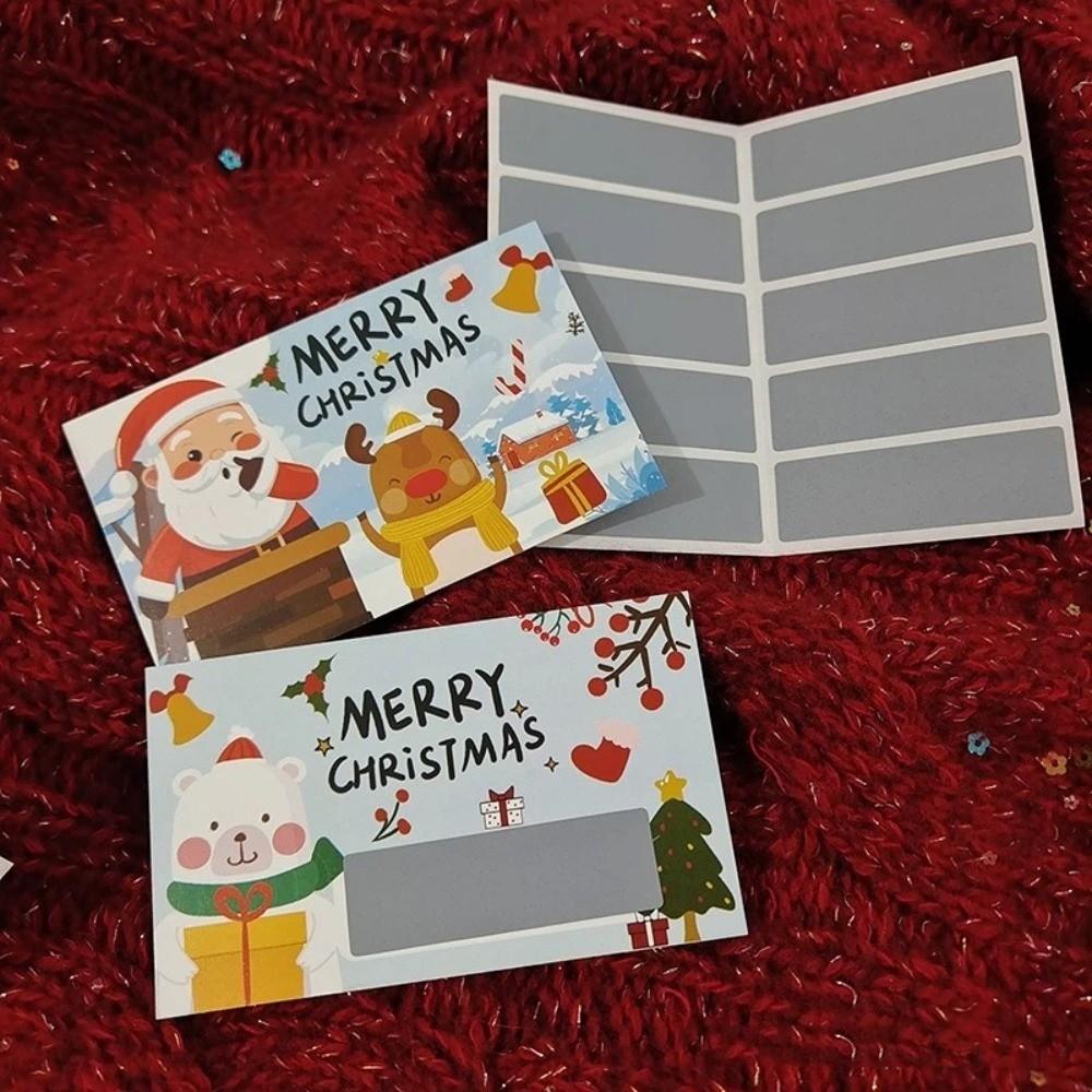 30 Set Self-Scratchable Scratch Off Tickets Cards Write‑In Xmas Interactive Game Cards Xmas Holiday