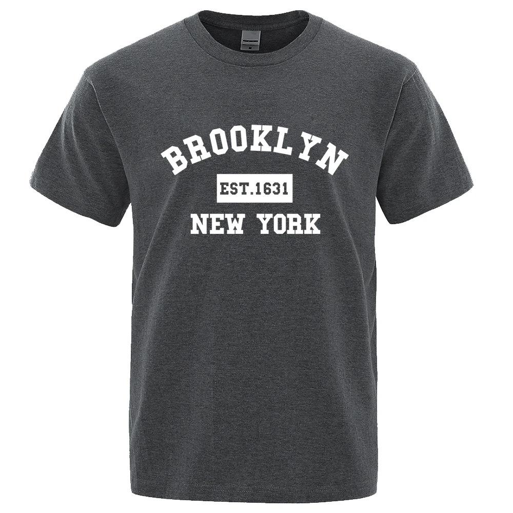 Мужская летняя повседневная хлопковая футболка Brooklyn East 1631 Нью-Йорк