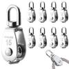 Zhihu Small M15 Pulleys, Set of 8, Stainless Steel Rope Pulleys, Swivel Wire Pulleys for Lifting, Cargo Transport, and Construction (M15 Pulleys, Set