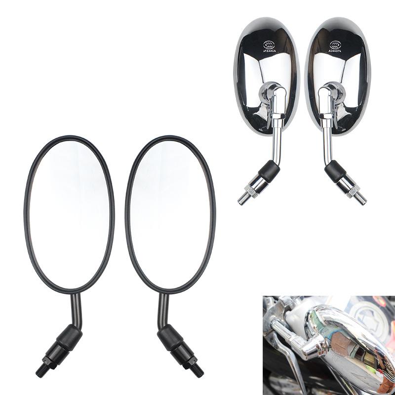 Автомобильные ретро-аксессуары Зеркало заднего вида, Мотоциклетное модифицированное овальное вращающееся зеркало заднего вида с большим полем обзора
