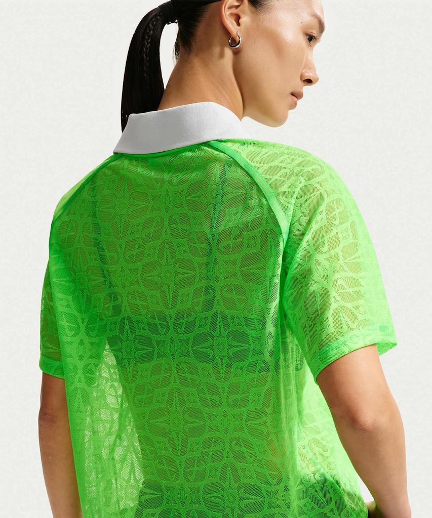 Nike Спортивный свободный кружевной топ-поло W - Зеленый удар:Чистая платина:Черный / If0521-398