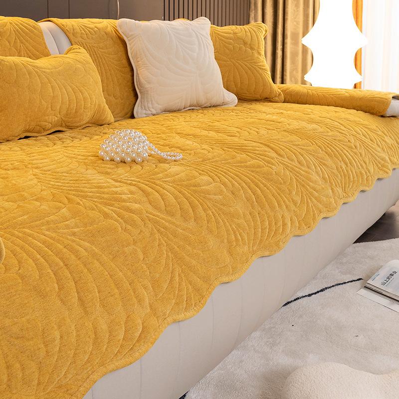 Подушка для дивана из синели, универсальная ткань для всех сезонов, нескользящая, простой современный кожаный чехол для дивана с прямым рядом, тканевое полотенце на спинку