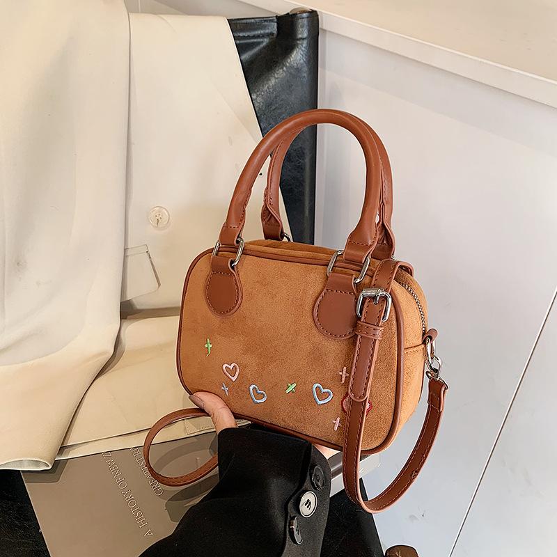 Ретро портативная сумка для боулинга женская 2025 осень новая модная текстурная портативная маленькая квадратная сумка простая сумка-мессенджер