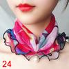 Women Jewelry Accessory Headscarf Pearl Headband Gold Thread Stretch Lace Scarf Necklace