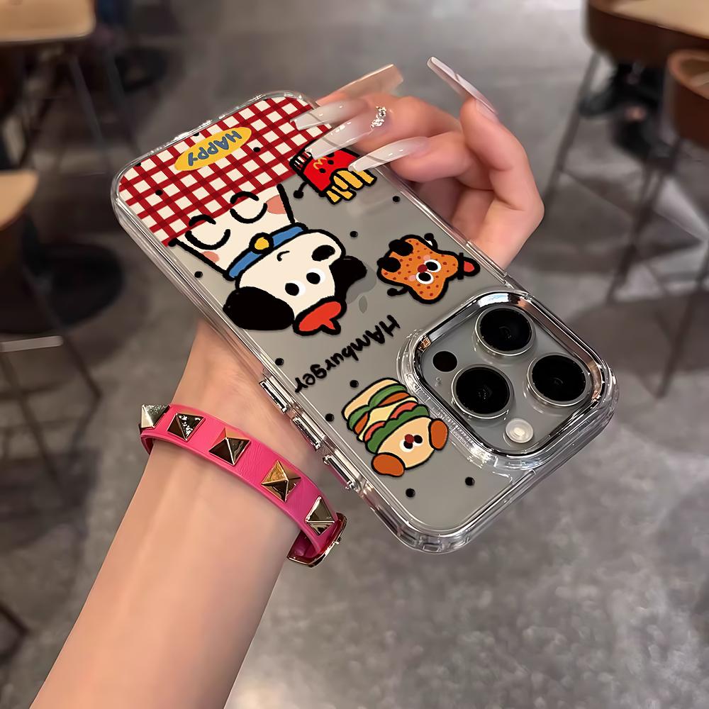Cute Pacha Dog Burger Phone Case For Iphone 17 17E 16E 11 Plus 12 Pro Max 15 13 16 14 Ultra Comfort Grip Shockproof Shell Coque