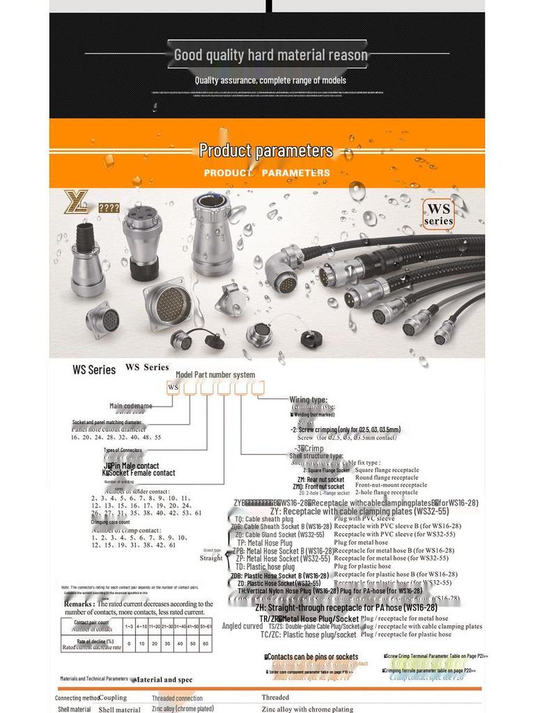 WS28 Circular Aviation Plug Socket - 26-Pin Industrial DS Connector for TQ+Z Robotics