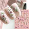 1 Set of 5D Nail Stickers Flowers Embossed Sliders Nail Art Decorations Decals DIY Manicures