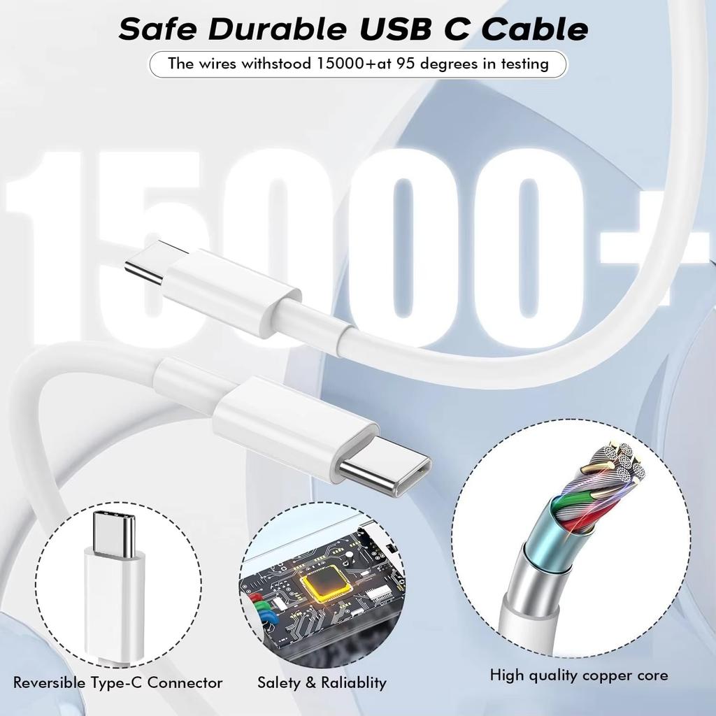 Кабель для быстрой зарядки 100 Вт с двумя разъемами USB-C для iPhone 15 16 Pro Max 15 16 Plus Samsung Moto Realme Кабель Type C - Type C 3 м