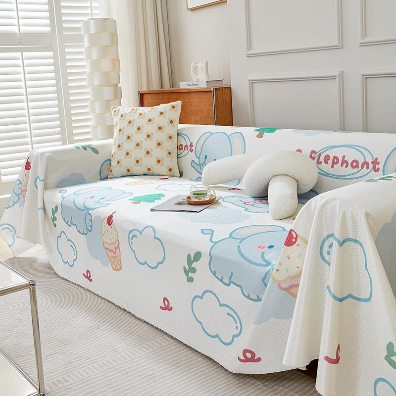 Ледяной шелк, чехол для дивана, лето, лето, милый мультфильм, полотенце для дивана, универсальный универсальный кожаный чехол для дивана, полное покрывало, одеяло
