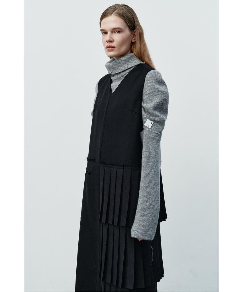 Recorde Pleats Layered Sleeveless Dress Rqdaa25540Bkx