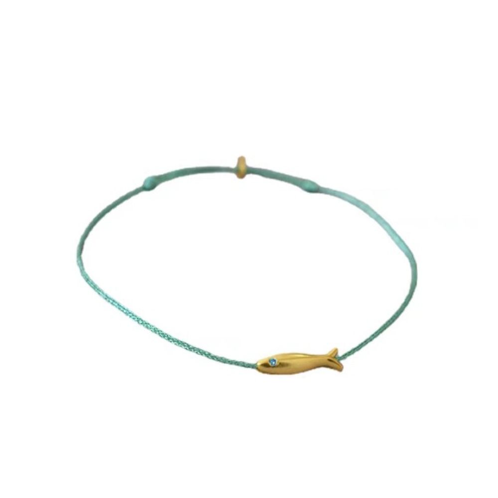 Blue Rope Fish Hollow Geometry Anklets Copper  Fashionable   Women