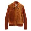 1166 COLLECTION 70s Knit Switching Cowhide Vintage Leather Jacket M Brown Men's Used