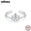 925 Sterling Silver Lotus Open Ring With Zircon For Women's Engagement Proposal Parties Fine Jewelry Gifts Chinese Jewelry