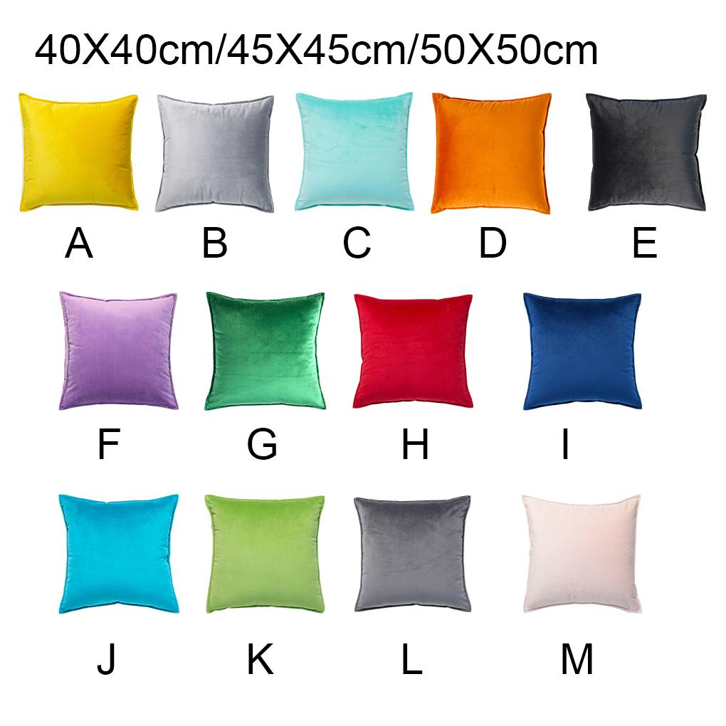 Seat Cushion Cover Solid Color Velvet Replacement Soft Decorative Reusable Zipper Sofa Pillow Case Accessories