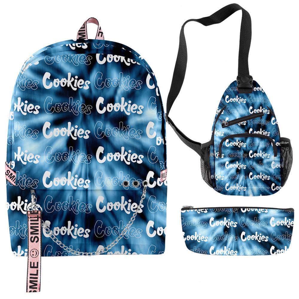 Cook 3D Digital Color Printing Set Oxford Cloth Waterproof Backpack Student Bag